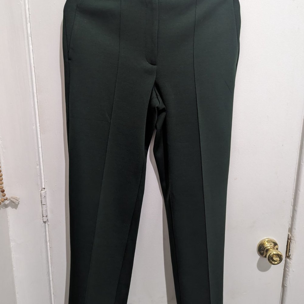 The Straight Pant in Double Knit - Deep Leaf Green